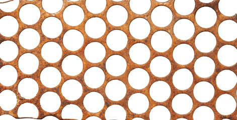 rusty metal with round hole pattern background