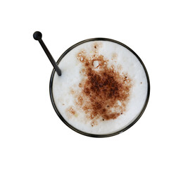 cup of coffee top view isolated