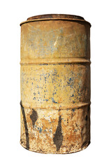 old rusty barrel isolated