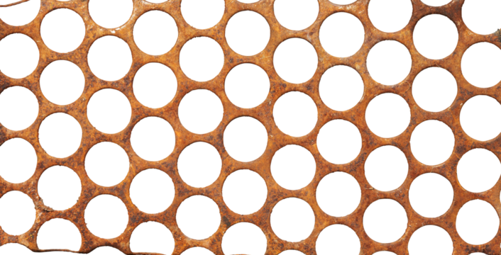 rusty metal with round hole pattern background