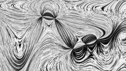 Black and white abstract swirl texture background with flowing dynamic curved lines