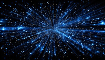 Naklejka premium Abstrakte blaue Lichtstrahlenexplosion