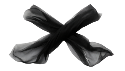Dark gray fabric draped in an X shape