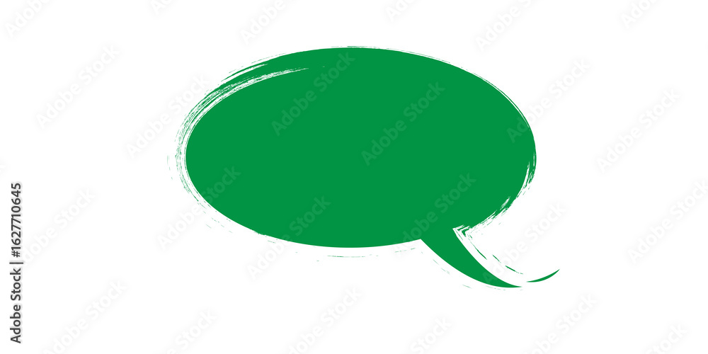 Poster a green speech bubble on a black background with a simple rounded shape isolated on transparent back