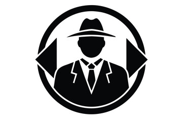 tour guide icon vector icon silhouette