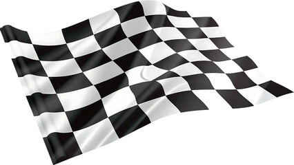 Waving checkered racing flag isolated on a transparent background checkered flag