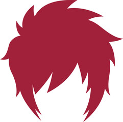 Red spiky hair silhouette icon