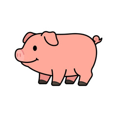 Cartoon Pig Vector Illustration