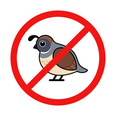 No Quail Sign on White Background