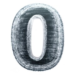 0, Chalk drawing number zero isolated on white background