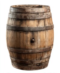 Aged wooden barrel, full view (1)