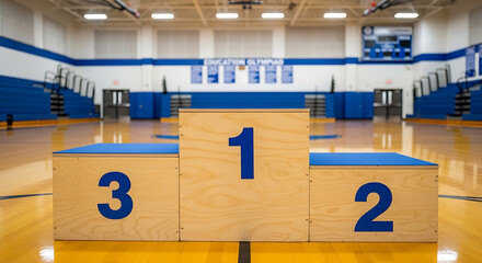 Podium for 1st to 3rd place winners in a competition