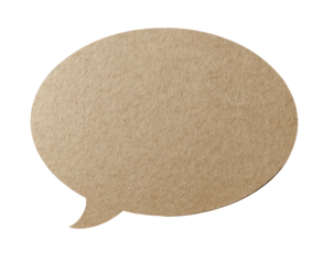 Beige speech bubble, simple and plain