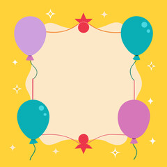 Festive balloon border with copy space for celebrations