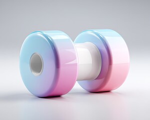 Pastel-colored skate wheels on a light background