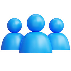 3d rendering group of users icon