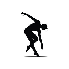 Silhouette of a graceful dancer in a dynamic pose