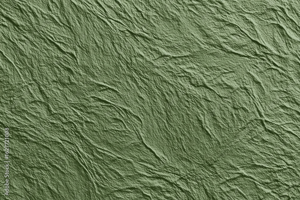 Poster green crumpled texture surface with wrinkled patterns for background design