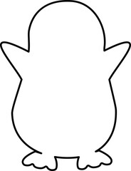 Cute fat penguin outline.
kawaii penguin black line.