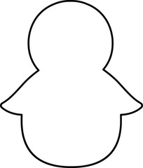 Cute fat penguin outline.
kawaii penguin black line.
