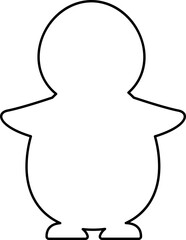 Cute fat penguin outline.
kawaii penguin black line.