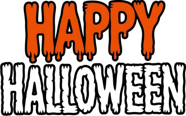 Dripping orange and white halloween lettering holiday