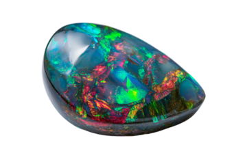A colorful gemstone with a green and blue hue