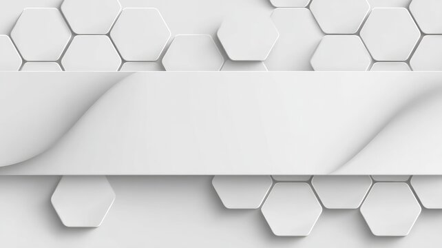Geometric hexagonal pattern on subtle white background. Artificial intelligence image