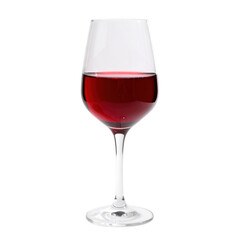 A glass of wine isolated on white and transparent background.