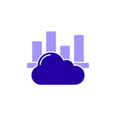 Icon a cloud data, isolated against a clean background.