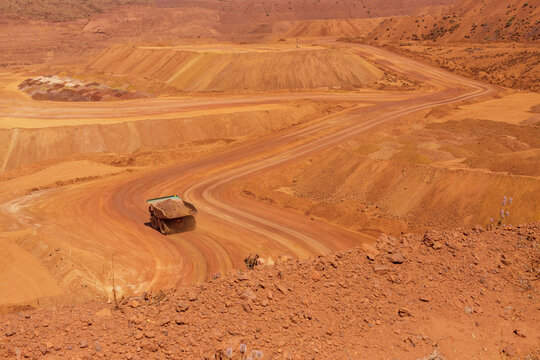Dump Truck in Open Pit Mine, Pilbara