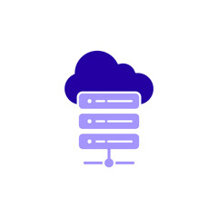 Icon a cloud server, isolated against a clean background.