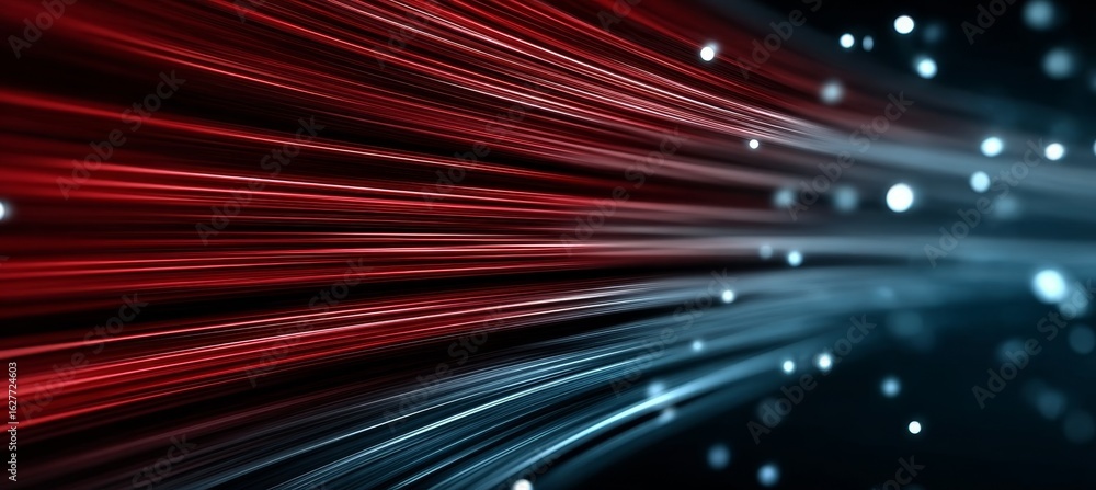 Poster futuristic abstract motion blur with fast speed data transfer technology and digital light trails