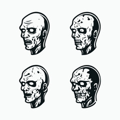 zombie head vector