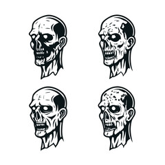 zombie head vector