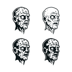 zombie head vector
