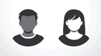 Gray Avatar Icons Representing Male and Female Profiles. Vector Minimalist Design with a Professional Touch. Vector illustration