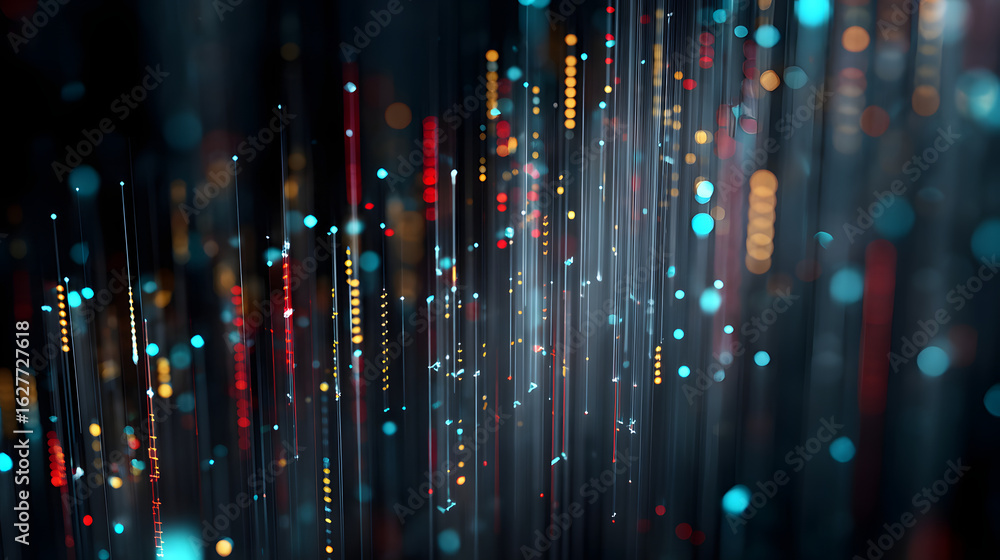 Poster digital stream: a mesmerizing digital abstract art piece, showcasing the flow of data through intric