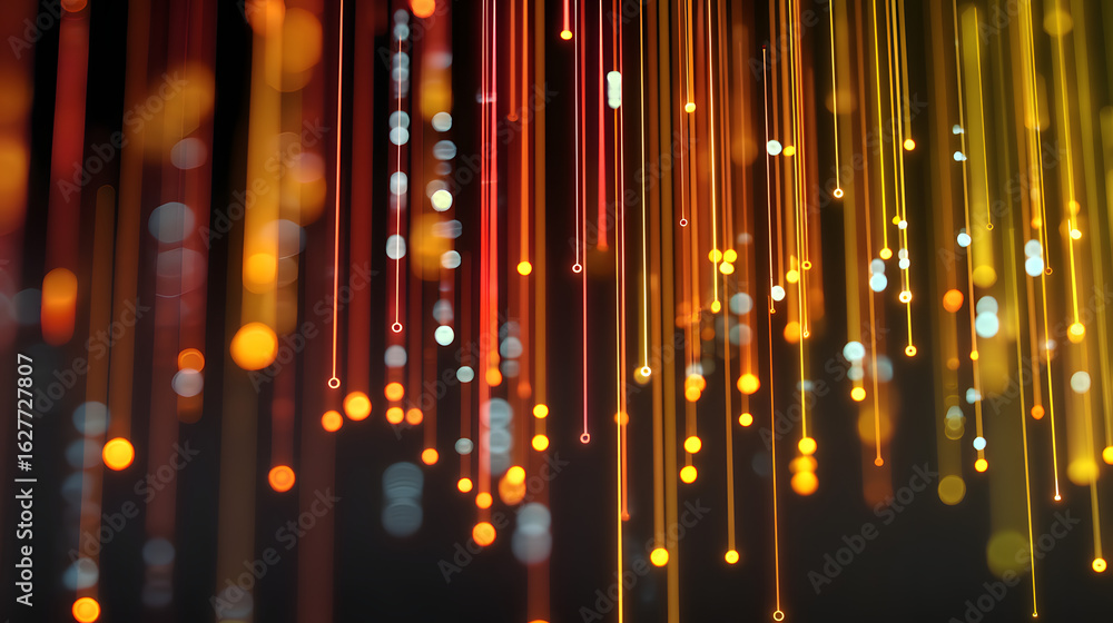 Poster abstract light streams: a vibrant display of light streams descends, creating an engaging visual sym