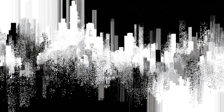 Pulsatierende Datenvisualisierung in Grauwerten