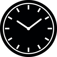 Minimalist black clock face time concept