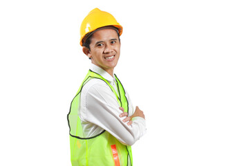 Portrait of a very confident young construction worker crossing his arms ready to build a...