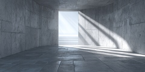 Minimalistischer Betonraum mit natürlichem Lichteinfall