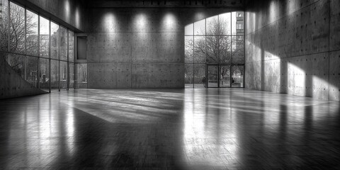 Minimalistischer Galerieraum mit natürlichem Licht