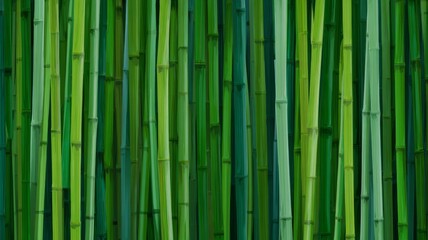Obraz premium Lush green bamboo forest with vertical stalks. Artificial intelligence image