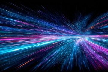 Multicolorer Warp-Speed-Effekt im Weltraum