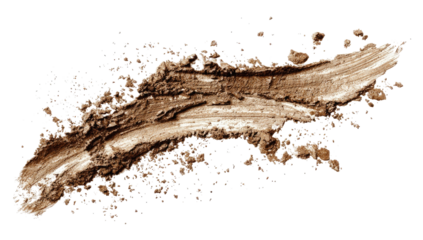 A streaked, brown substance, like mud or paint, splattered and textured