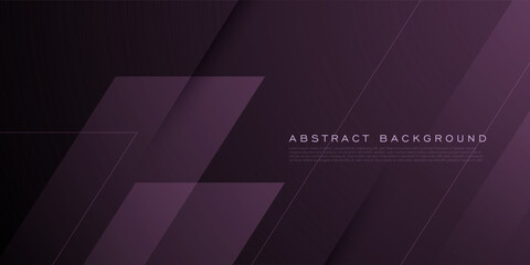 Obraz premium Abstract dark purple futuristic background. Simple overlap shapes with line and shadow background design. Eps10 vector