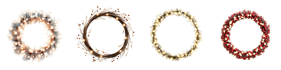 Festive Holiday Wreath Collection: Christmas and Winter Decorations