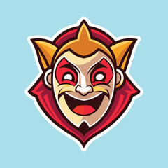 Cartoon supervillain or masked character design with cheerful expression and style